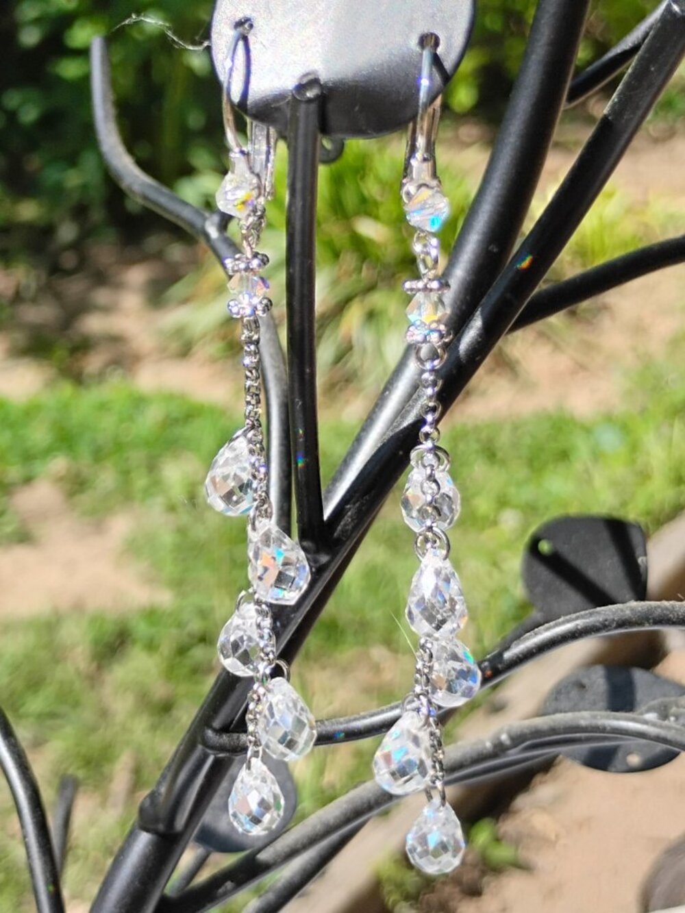 Swarovski Crystal Long Dangle Earrings